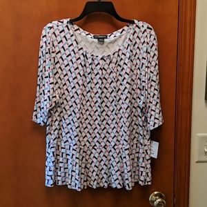 Liz Claiborne peplum hem stretchy blouse
